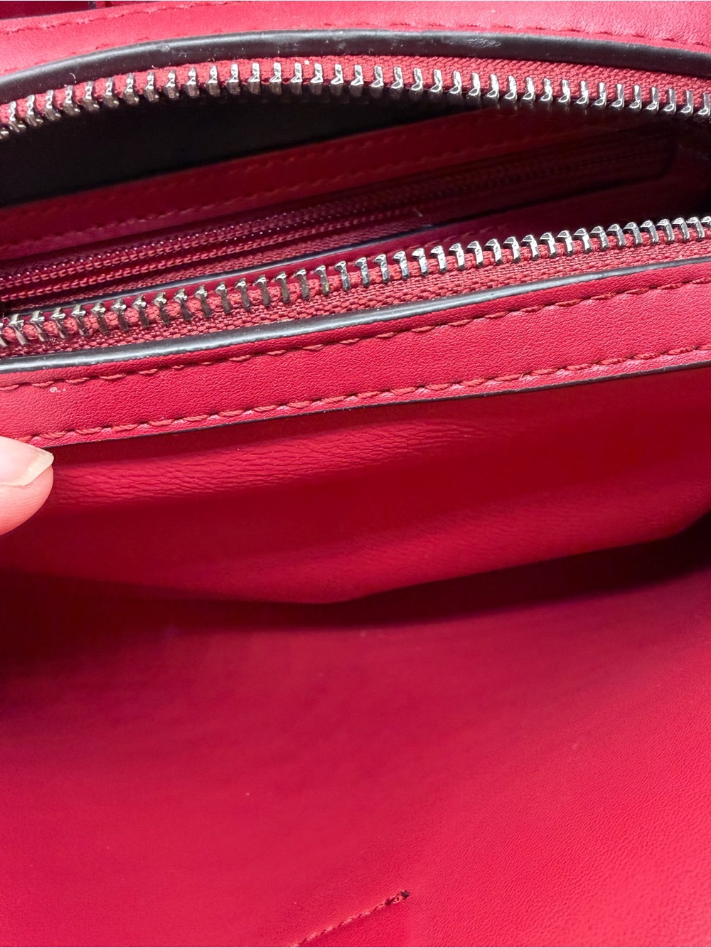 Calvin Klein Shelly Satchel Braided-Handle Red Leather Shoulder Bag - Picture 10 of 10